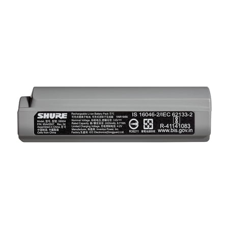 Shure GLX-D+ Dual Band SB904 Lithium-Ion Rechargeable Battery with up to 12 Hours of Runtime, Compatible with GLXD+ Digital Wireless System