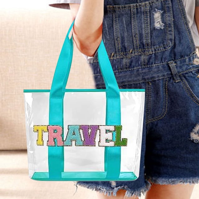 Hbdhejl Transparent Large Capacity Beach Bag Travel Storage Bag Convenient Portable Cosmetic Bag
