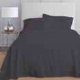 thumbnail image 3 of Draps de Lit 100 % Coton, Poche Profonde, Résistants aux Plis, Satin Doux et Lisse 3 Pcs, Lit Simple Gris Foncé par Color Sense, 3 of 4