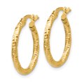 thumbnail image 2 of Boucles d'Oreilles Créoles en Or Jaune 14K Polies et Texturées, 2 of 4