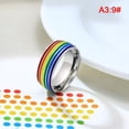 thumbnail image 1 of Stainless Steel Enamel Rainbow LGBT Ring Lesbian Gay Ring, 1 of 6