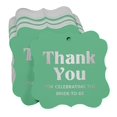 thumbnail image 3 of Inkdotpot Pack Of 50 Thank You For Celebrating The Bride To Be Bridal Shower Paper Tags DIY Craft Bracket Shape Real Silver Foil Hang Tags, 3 of 7