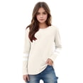 thumbnail image 3 of RXIRUCGD 2025 Vêtements d'Été pour Enfants T-shirt à Rayures Mode Mignon Col Rond Manches Longues, 3 of 6