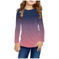 thumbnail image 1 of RXIRUCGD Chemises à Manches Longues pour Filles, Col Rond Mignon, Blouses Décontractées Élégantes, Violet, Taille : 7 Ans, 1 of 7