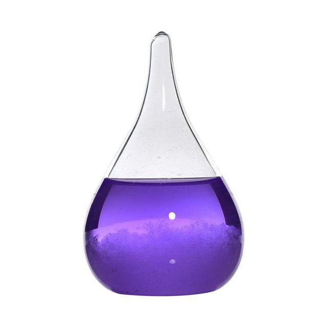 Colorful Storm Glass Weather Predictor - Barometer Bottle with Wood Base | Decorative Centerpiece for Home & Office | Perfect Birthday Friendship Novelty Unique Gift Idea