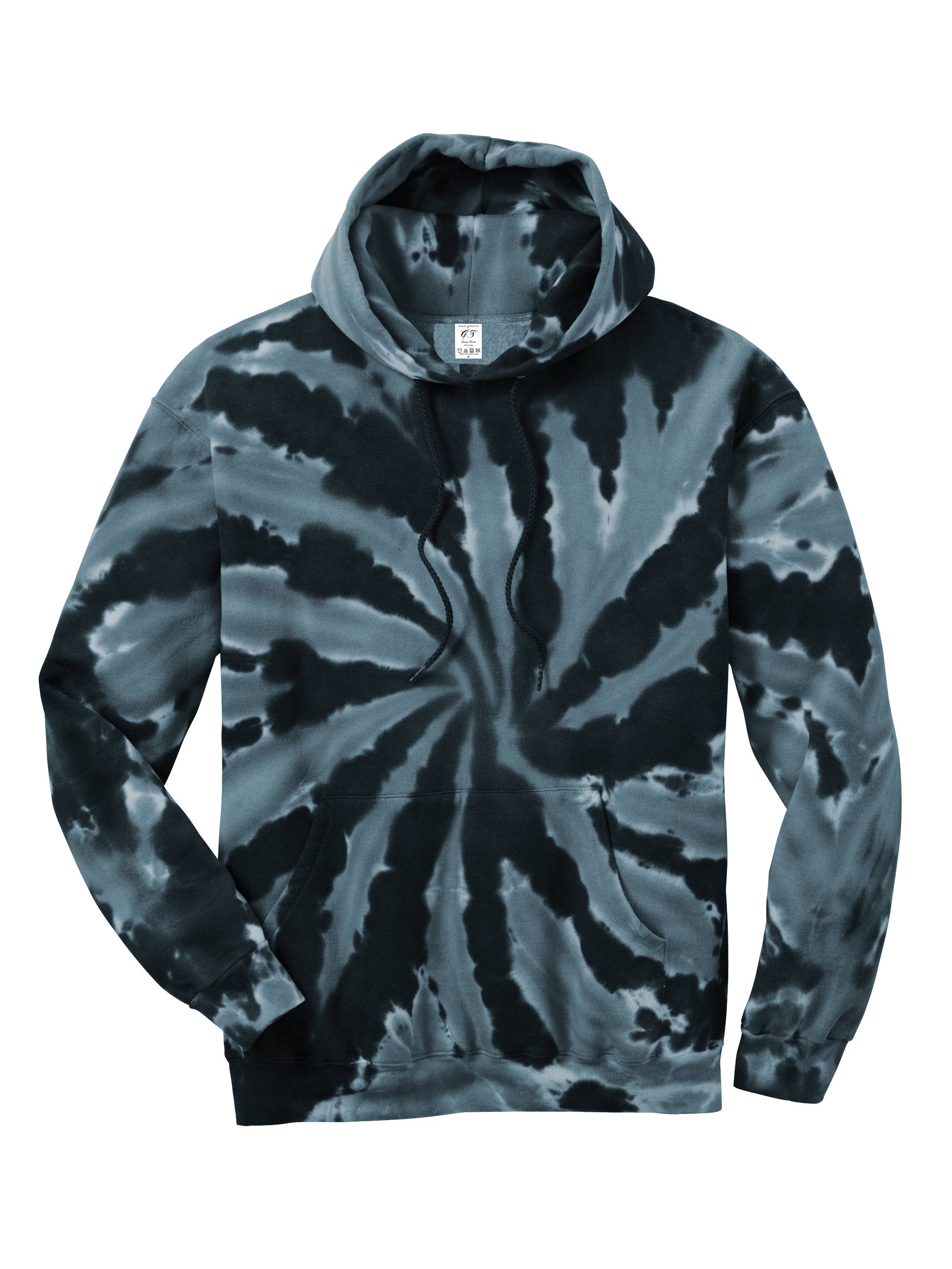 Gravity Threads Mens Tie-Dye Pullover Hoodie Sweater - Black - 3X-Large