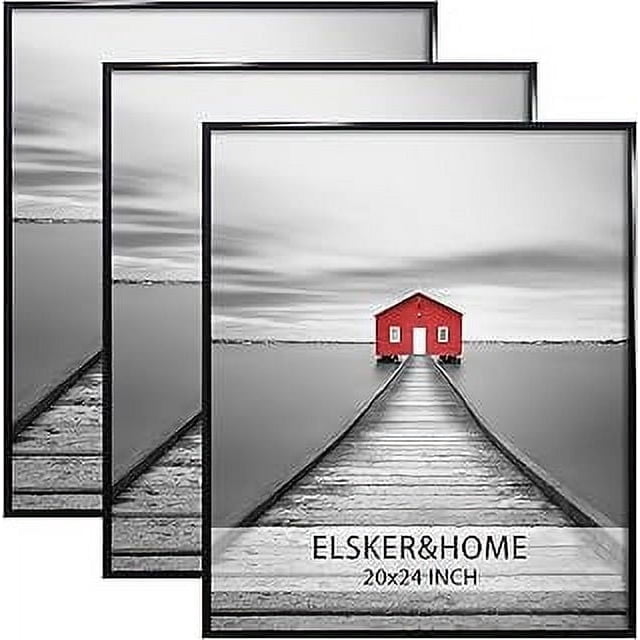ELSKER&HOME 12x16 Picture Frame White 3 Pack, Poster Frame for Horizontal or Vertical Wall Mounting, Sturdy and Scratch-proof