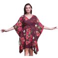 thumbnail image 1 of Bimba Kaftan pour Femmes à Fleurs, Tenue d'Intérieur de Vacances, Robe Midi, Couvre-Maillot de Plage-S-L, 1 of 5