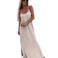 thumbnail image 1 of Xfvqtps Womens Solid Color Sleeveless Slip Dress Casual Loose Beach Slip Maxi Sundress for Spring Summer, 1 of 6