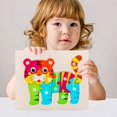 thumbnail image 4 of Wooden Three Dimensional Puzzles Large Animals Puzzle Boards Digital Cognition Childrens Educational Toy For Kids Learning Multicolor Wood 8.9X7X0.4 Inches B B, 4 of 8