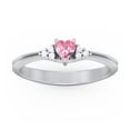 thumbnail image 2 of Birthstone Heart Ring with Shoulder Accents - Pink Tourmaline (October), 2 of 4