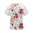 thumbnail image 4 of LOVZFMLL Hauts d'Été pour Femmes Femmes Mode Été Pli Imprimé Régulier Femmes Manches Courtes Col en V Bouton Haut, 4 of 5