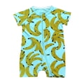 thumbnail image 1 of EDFBUYKRS Été Bébé Manches Courtes Bébé Imprimé Double Fermeture Éclair Combinaison de Ramper pour Homme, 1 of 3