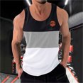 thumbnail image 1 of Débardeur pour Hommes, Mode Décontractée Patchwork Imprimé Pull Col Rond Débardeurs de Sport, 1 of 6