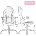thumbnail image 3 of FDW Ergonomic Gaming Chair, Executive PC Swivel Rolling Chair with Lumbar Support, Flip-Up Armrests & Headrest for Adults, Pink, 3 of 8