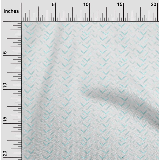 oneOone Viscose Chiffon Aqua Blue Fabric Chevron Geometric Sewing Craft Projects Fabric Print By Yard 42 Inches Wide
