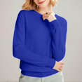 thumbnail image 2 of ManxiVoo Chandail à Capuche Tricoté à Manches Longues et Col Rond pour Femmes pour Automne Hiver Tenue Décontractée Taille P Bleu, 2 of 5