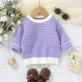 thumbnail image 2 of MIASHUI Chandails pour Tout-Petits Garçons Filles Col Rond Manches Longues Chandail Uni Tricoté, Violet, 12-18 Mois, 2 of 8