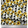 thumbnail image 3 of Soimoi Moss Georgette Fabric Check,Dot & Sunflower Flower Decor Fabric Printed Yard 42 Inch Wide, 3 of 3