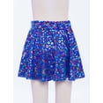 thumbnail image 4 of Lejafay Girls Flared Pleated A-Line Skirts Shiny Metallic Dance Performance Costume Cheerleading Uniform Blue S, 4 of 7