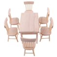 thumbnail image 1 of Mobilier Miniature Maison de Poupée Table à Manger en Bois avec Ensemble de 6 Chaises, 1 of 6