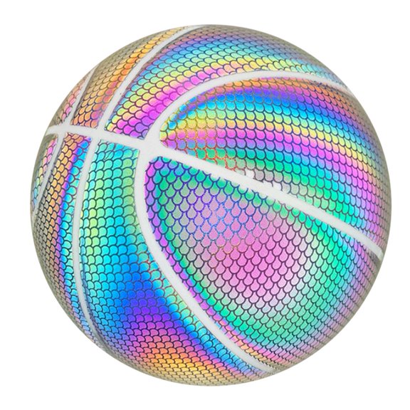 Yeacher Ballon de Basket Réfléchissant Résistant à l'Usure, Cool, Lumineux et Coloré pour Adultes