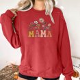 thumbnail image 4 of Penkiiy Chandails à Manches Longues pour Femmes « Mama », Col Rond, Chandail Ample Léger, Blouse, Hauts, S Rouge, 4 of 7