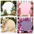 thumbnail image 2 of BeesClover Round Arch Backdrop Cover 6ft/6.5ft/7.2ft Wrinkle Resistant Machine Washable for Wedding Birthday Baby Shower Decorations, 2 of 7