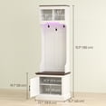 thumbnail image 3 of HOMCOM 3-in-1 Hall Tree with Bench, Coat Rack with Shoe Storage, White, 3 of 10