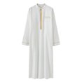 thumbnail image 4 of Wdgfv Caftan pour Homme Thobe Coton Manches Longues Brodé Col Montant Arabe Ample Robe pour Homme, 4 of 4