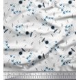 thumbnail image 1 of Soimoi Viscose Chiffon Fabric Airplane,Guitar Wire & Notes Musical Instrument Printed Fabric 1 Yard 42 Inch Wide, 1 of 3