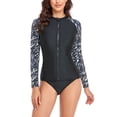 thumbnail image 1 of Charmo Maillot Dermoprotecteur Deux Pièces pour Femmes, Maillots de Bain à Manches Longues, Chandail de Bain à Fermeture Éclair devant, UPF 50+, 1 of 6