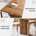 thumbnail image 5 of Tribesigns 63" Dining Table, Rustic Wood Dinner Eating Table for Kitchen, Dining Room, Walnut, 5 of 5