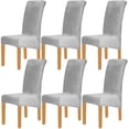 thumbnail image 2 of Large Size High Back Thicker Plush Dining Chair Covers Set of 6, Elastic Kitchen Chair Slipcovers Removable Nonslip for Hotel Dining Room Ceremony Banquet Wedding Party, 2 of 11