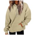 thumbnail image 1 of Timegard Hoodies for Women Drawstring Long Sleeve Sweatshirts Pullover Fall Winter Solid Color Tops, 1 of 5