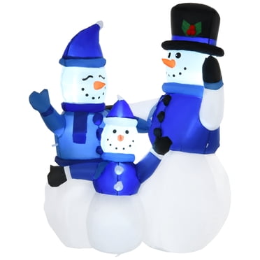 HOMCOM 4FT Large LED Lighted Christmas Inflatable Snowmen Holiday Decor