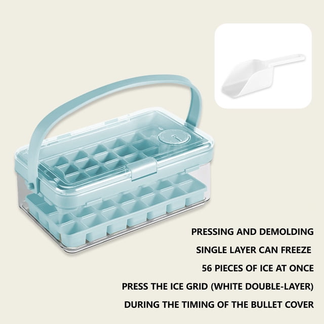 EGNMCR Press The Single And Double-layer Ice Block Of The Ice Box Hold A Large Capacity Ice Storage Box With A Lid And Ice Cells Pressing the Ice
