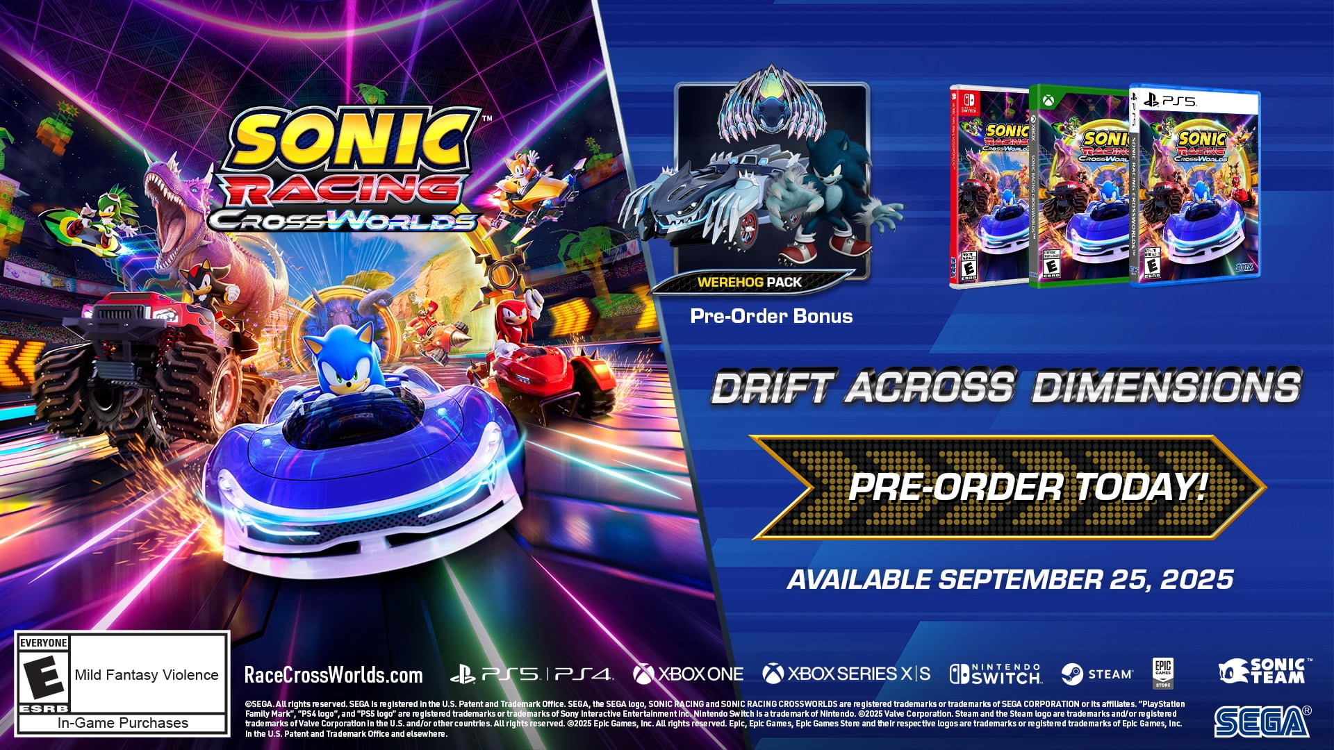 Jeu Video Sonic Racing: CrossWorlds pour XBSX