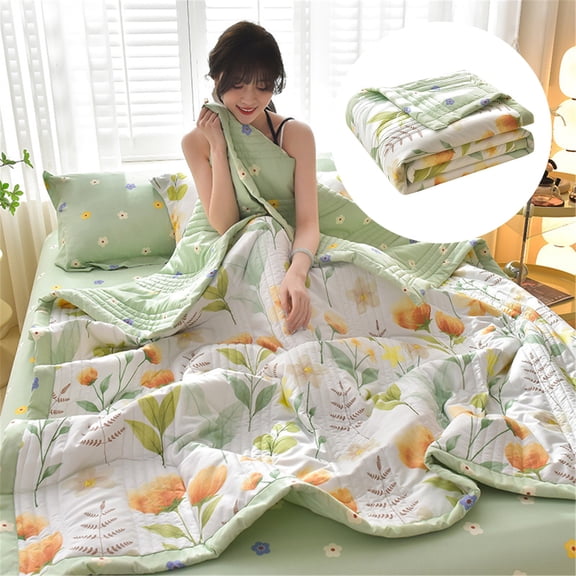 Apeya Couverture de Sofa - Imprimé à Carreaux en Tissu de Coton Style Simple/double Très Grande, Légère, Courtepointe d'Été pour Climatisation, Courtepointe pour Climatisation 150x200 cm