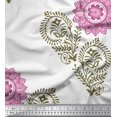 thumbnail image 1 of Soimoi Polyester Crepe Fabric Paisley,Leaves & Floral Mandala Block Print Fabric by The Yard 52 Inch Wide, 1 of 3