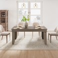 thumbnail image 3 of 63" Rectangular Dining Table with Scratch-Resistant Laminate Top, Sturdy Kitchen Table for 6 with Adjustable Leveling Feet, Easy Assembly，Chair not included, 3 of 8