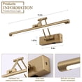 thumbnail image 4 of Battery Picture Lights for Wall, Rechargeable Gallery Light Wireless Art Display Lights with Dual-Rods Swing Arm Brass Painting L, 4 of 9