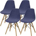 thumbnail image 1 of Shell Dining Room Chair Slipcovers Set of 2/4/6,Stretch Modern Armless Lounge Chair Slipcovers Protector for Kitchen Dining Living Room(Navy Blue,4Pcs), 1 of 5
