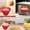 thumbnail image 4 of Fwttom Home Decor Food Grade Silicone Popcorn Bowl High Temperature Resistants Foldable Microwave Popcorn Bucket with Lid, 4 of 6