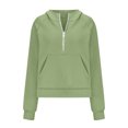 thumbnail image 3 of Half Zip Sweatshirt Women Plus Size Fleece Cropped Hoodies Pullover Fall Winter Warm Tops, 3 of 5