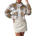 thumbnail image 1 of MAWCLOS Manteau d'Extérieur pour Femmes à Manches Longues Veste en Laine Cardigan de Fête à Empiècements Vestes Abricot G, 1 of 2