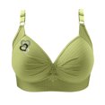 thumbnail image 4 of VEKDONE Woman's Printing Gathered Together Large Size Daily Bra Underwear No Rims Green M, 4 of 4