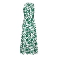 thumbnail image 5 of Pisexur Robes pour Femmes à Col en V Sans Manches Robe Maxi Taille Élastique Robe Évasée à Étages Robe d'Été Mode à Imprimé Floral Robe de Bal d'Été Décontractée Ample Longue Robe Confortable Fluide Robe Portefeuille pour Plage Vacances, 5 of 5
