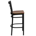 thumbnail image 2 of HERCULES Series Black Window Back Metal Restaurant Barstool - Cherry Wood Seat, 2 of 6