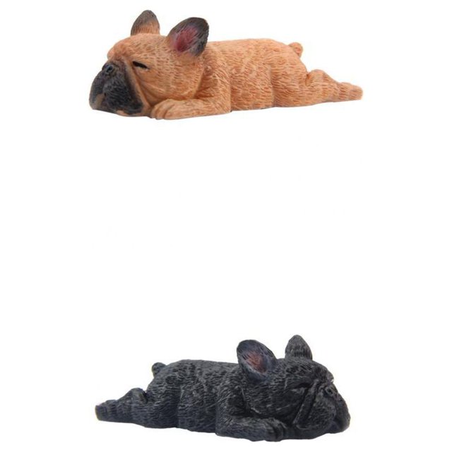 koolsoo 2Pcs Adorable Chien Résine Artisanat Décorations Maison de Poupée Créative Bricolage Jouet
